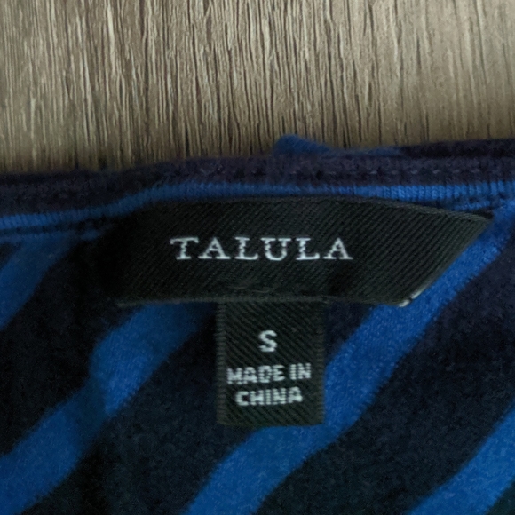 Talula Blue Striped One Shoulder Mini Dress Small - Picture 3 of 5